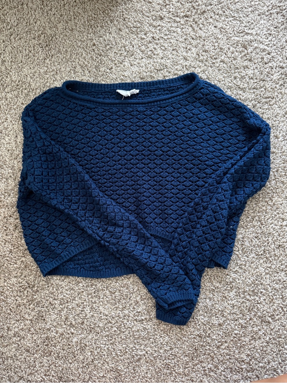 Navy Blue Cropped Sweater